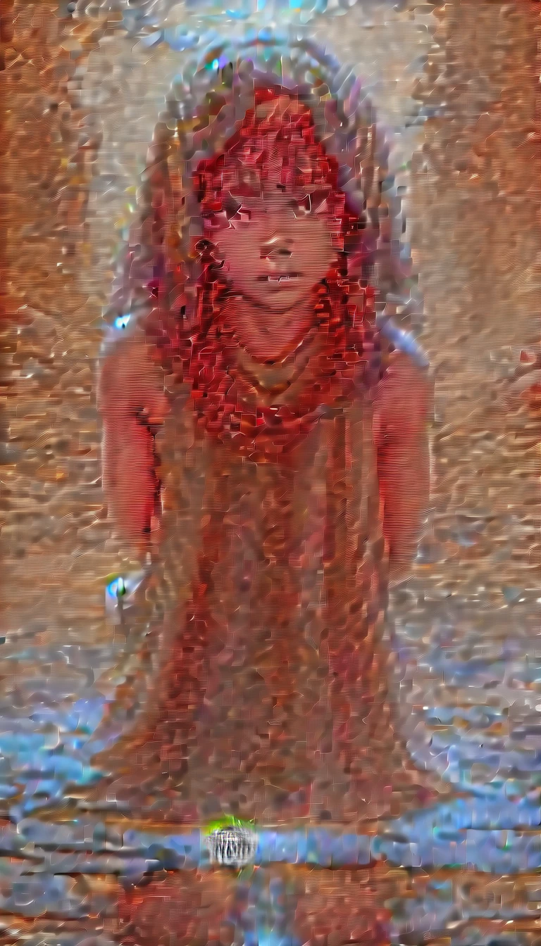 raw photo, (masterpiece:1.3), subsurface scattering, heavy shadow, (high quality:1.4), (intricate, High detail:1.2), professional photography, HDR, High dynamic range, Realistic, ultra Realistic, photoRealistic, High resolution, Film Photography, ambient lighting, atmospheric effects, masterpiece, Masterpiece, Best Quality, beautiful dark skin woman , long golden hair tied in a ponytail, Short black sweater, tight leather pants,, Wide hips, looking at the viewer, huge breasts, high-heeled shoes with golden heels