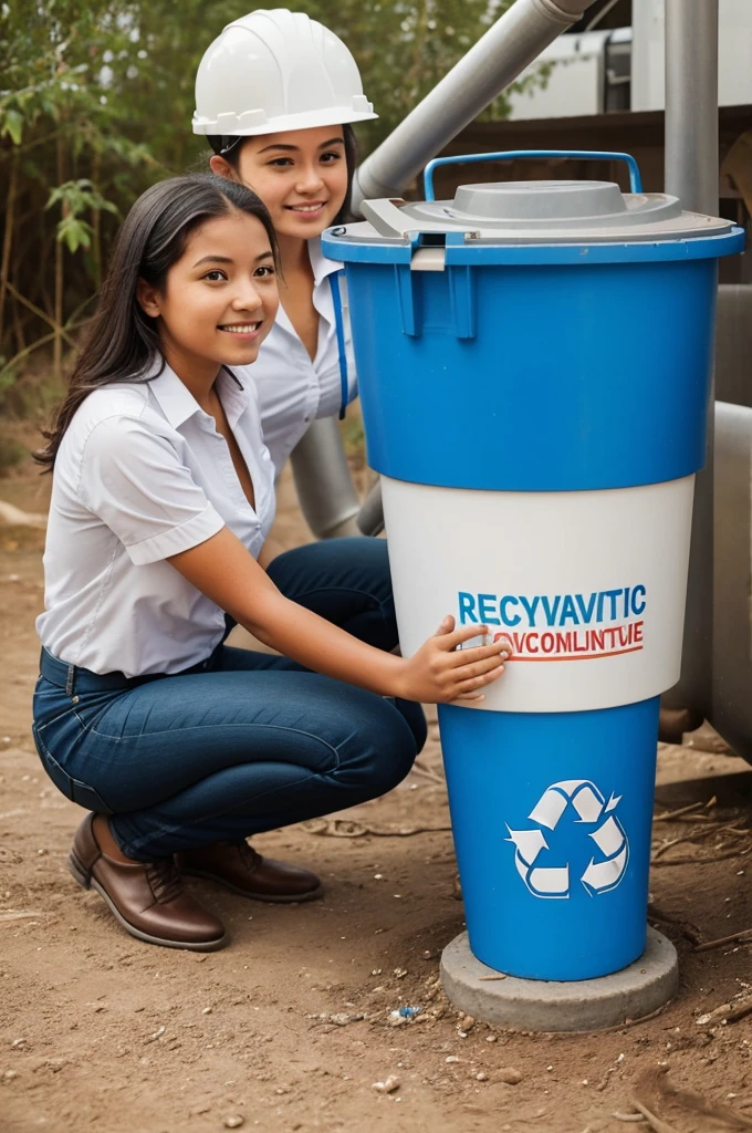 
 Girl working with organizations that promote sustainable infrastructure, helping implement renewable energy projects, recycling and energy efficiency.

