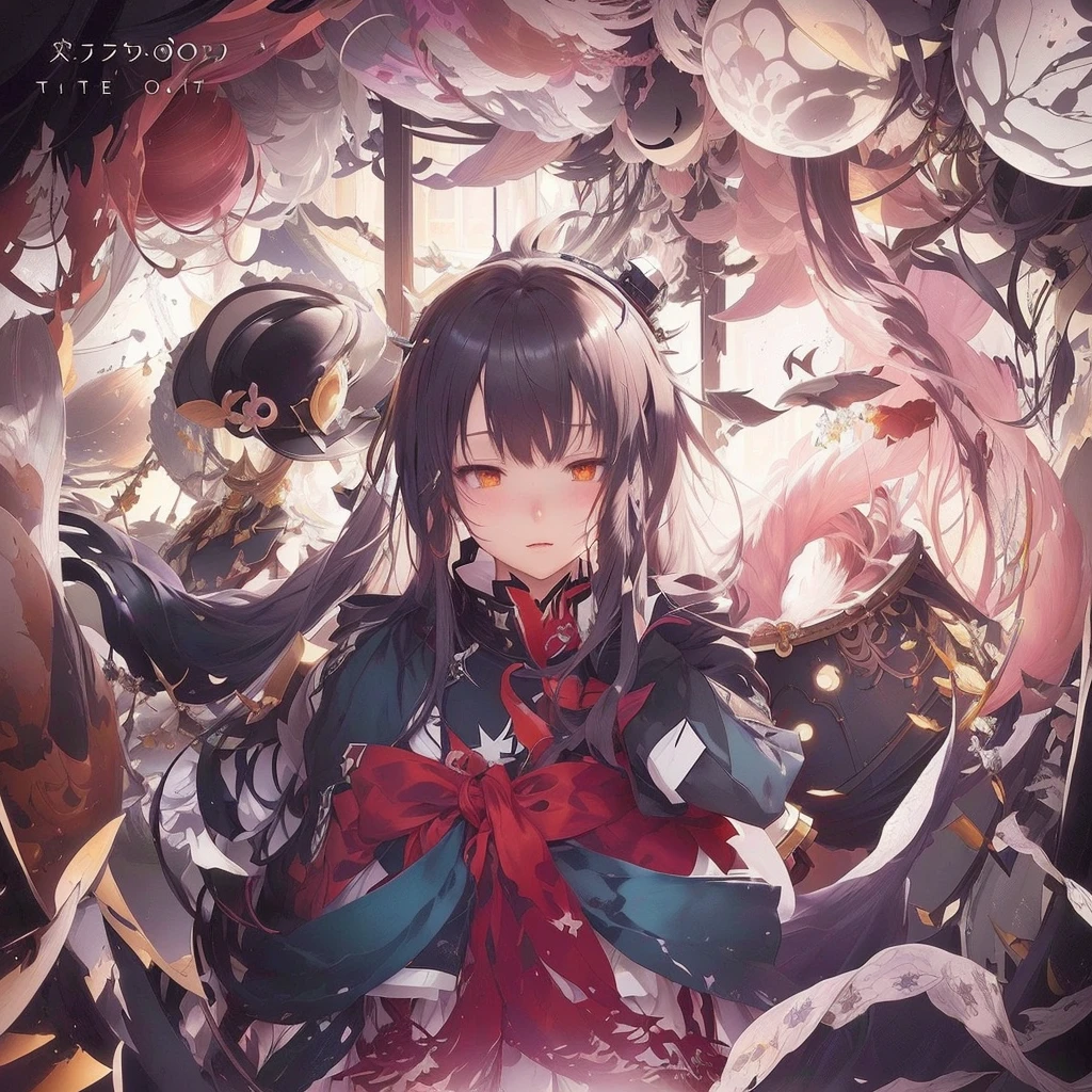 A cartoon character stands in a room with many hats, Official artwork, East project Official artwork, by Kamaguruka, From Arknights, Light novel cover, East, Anime fantasy artwork, Art Cover, Official Anime Artwork, Dark Psychedelics, from East, Madoka Magica, East project, high detailed Official artwork