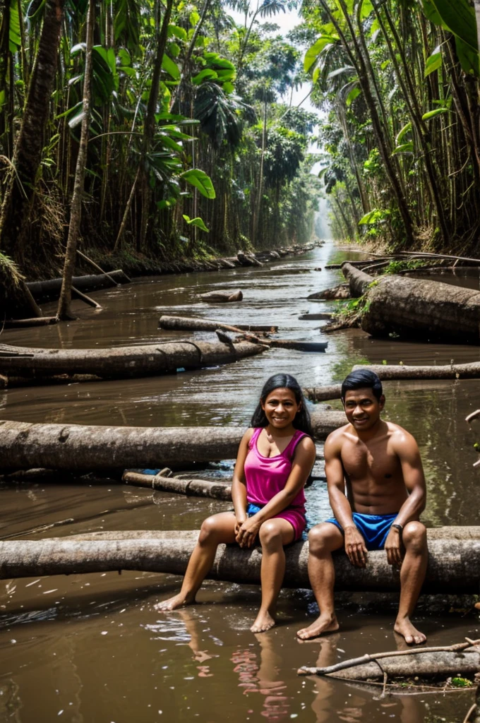 Two humans in the Peruvian Amazon