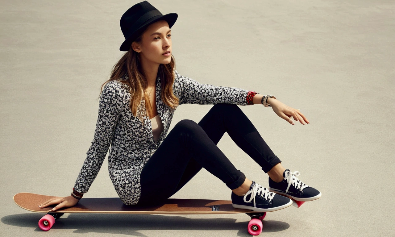 une skateuse style chic