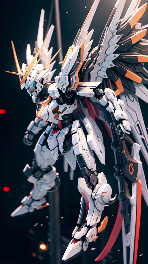 BJ_Gundam, wings, solo, blue_eyes, weapon, wings, gun, no_humans, glowing, robot, mecha, clenched_hands, floating, science_fiction, mechanical_wings, v-fin,
cinematic lighting,strong contrast,high level of detail,Best quality,masterpiece,White background,. Extremely high-resolution details,photographic,realism pushed to extreme,fine texture,incredibly lifelike,