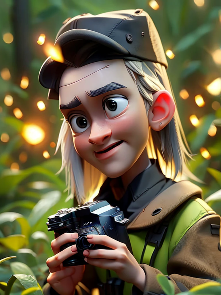 photographer taking photos of fireflies