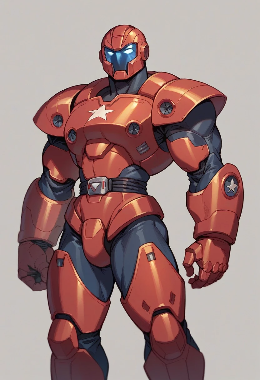 Iron man, with purple and gold armor, samurai version