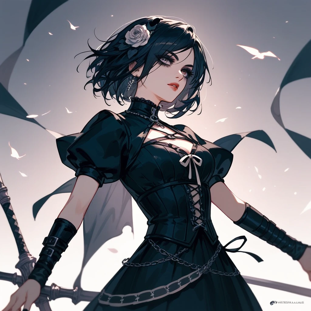 masquerade assassin, gothic , (score_9,score_8_up,score_7_up,score_6_up,score_5_up,score_4_up)