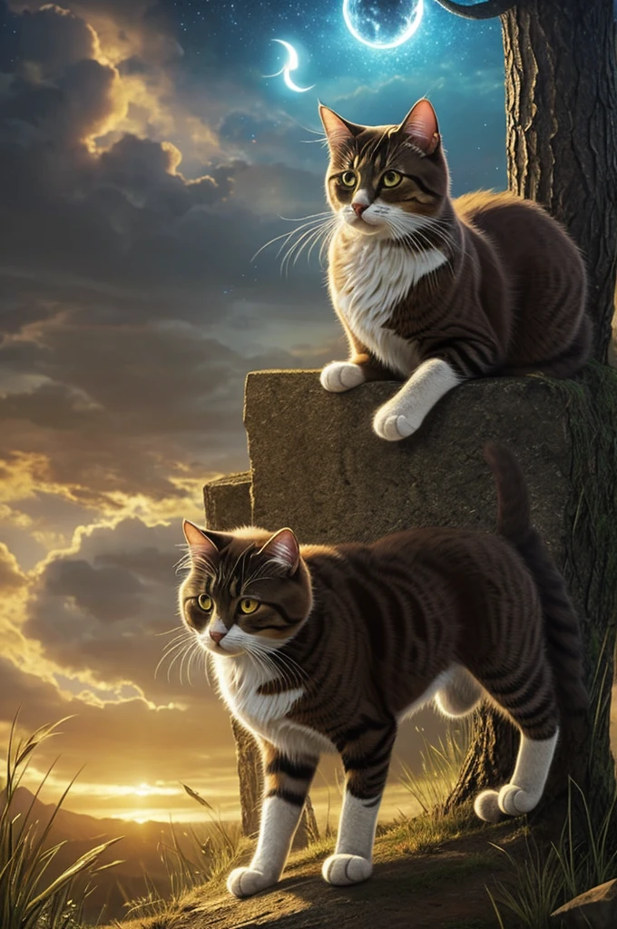 I want you to make a cat that uses magic and looks like a mythical and legendary animal.
