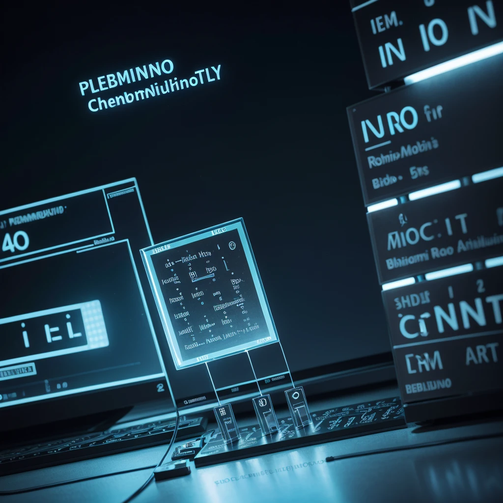 Create a very modern image involving a periodic table, chemical elements and also an arduino with robotics for a book cover. Use Arduino elements, placas bluetooth, protoboards, wires with chemical elements