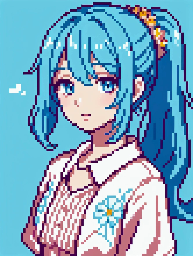 (Masterpiece), (Best Quality), (Super Detail), (disheveled Hair), (Illustration), (One Girl), (Fashionable Clothes), Standing, Fashion Model, Beholder, (Interview), (Simple Background), Finely Beautiful Eyes, Delicate Beautiful Face, Floating, (High Saturation), (Colorful Splash), Colorful Bubble, (Shine), Focus on the Face, Ponytail, Light Blue Hair, Bangs, Hair Rings, Floating Flowers, Floating Hairs, (Shining), Best Lighting, Best Shadows