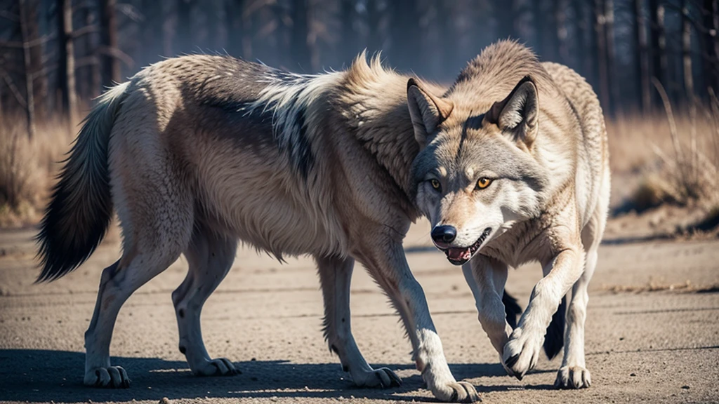 2 legged wolf