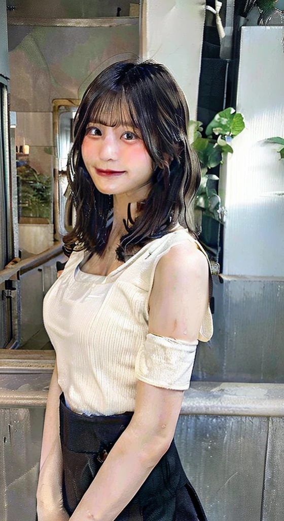 (Highest quality,masterpiece:1.3,超A high resolution,),(Ultra-detailed,Caustics,8K),(Ultra-dense skin,Photorealistic:1.4,RAW shooting,),,,1 girl,Japanese,20-year-old,cute,Black-haired,short hair,(Large Breasts),A happy smile,Looking at the camera,Natural soft light、My chest is open、whole body、White Room、Tabletop、Selfie、Slender、rib cage、slender、Ribs、T-Shirts、Shorts