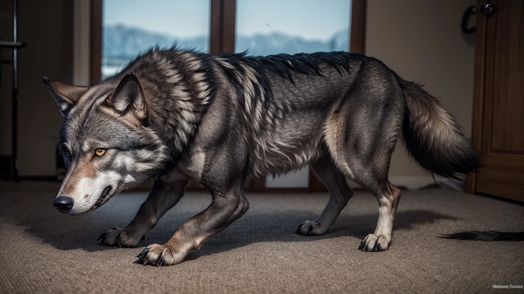 disabled wolf with amputated legs