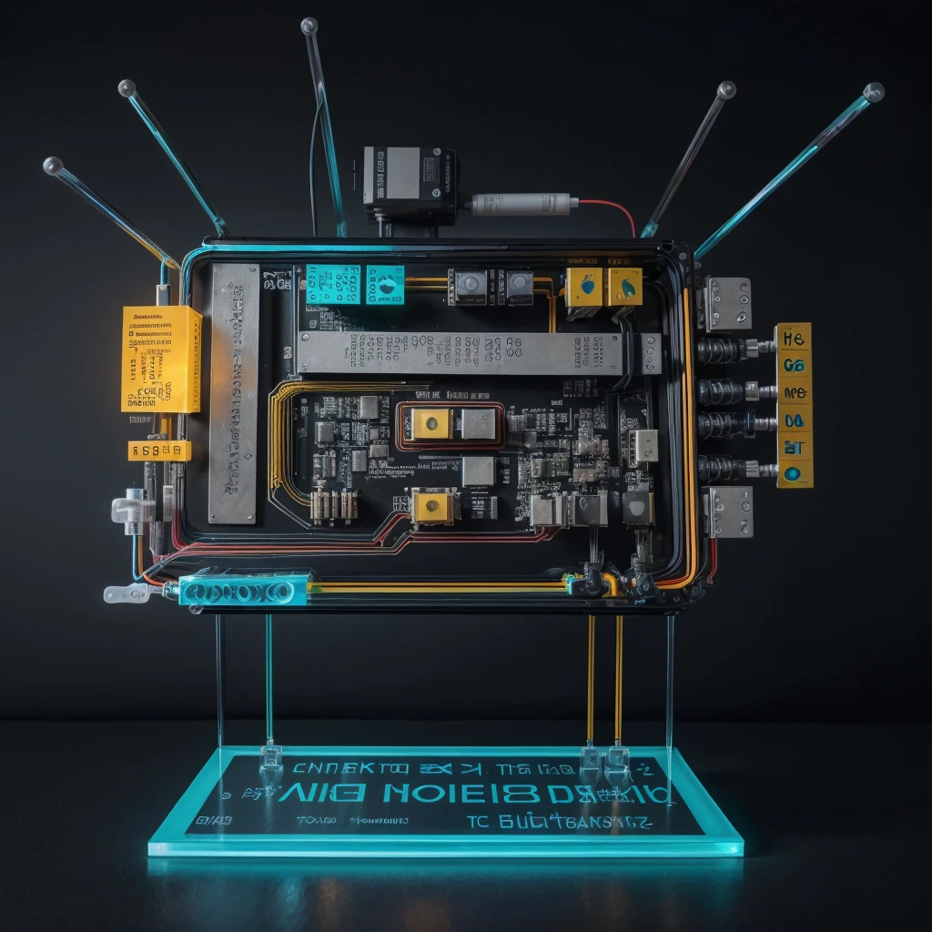 Create a very modern image involving a periodic table, chemical elements and also an Arduino with robotics for a book cover. Use Arduino elements, Bluetooth boards, breadboards, wires with chemical elements, add some colorful details, but in a very discreet way