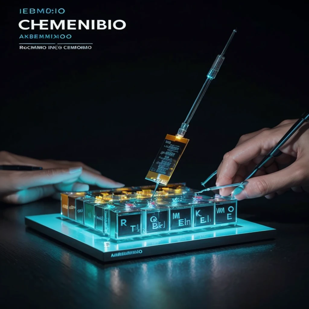 Create a very modern image involving a periodic table, chemical elements and also an arduino with robotics for a book cover
