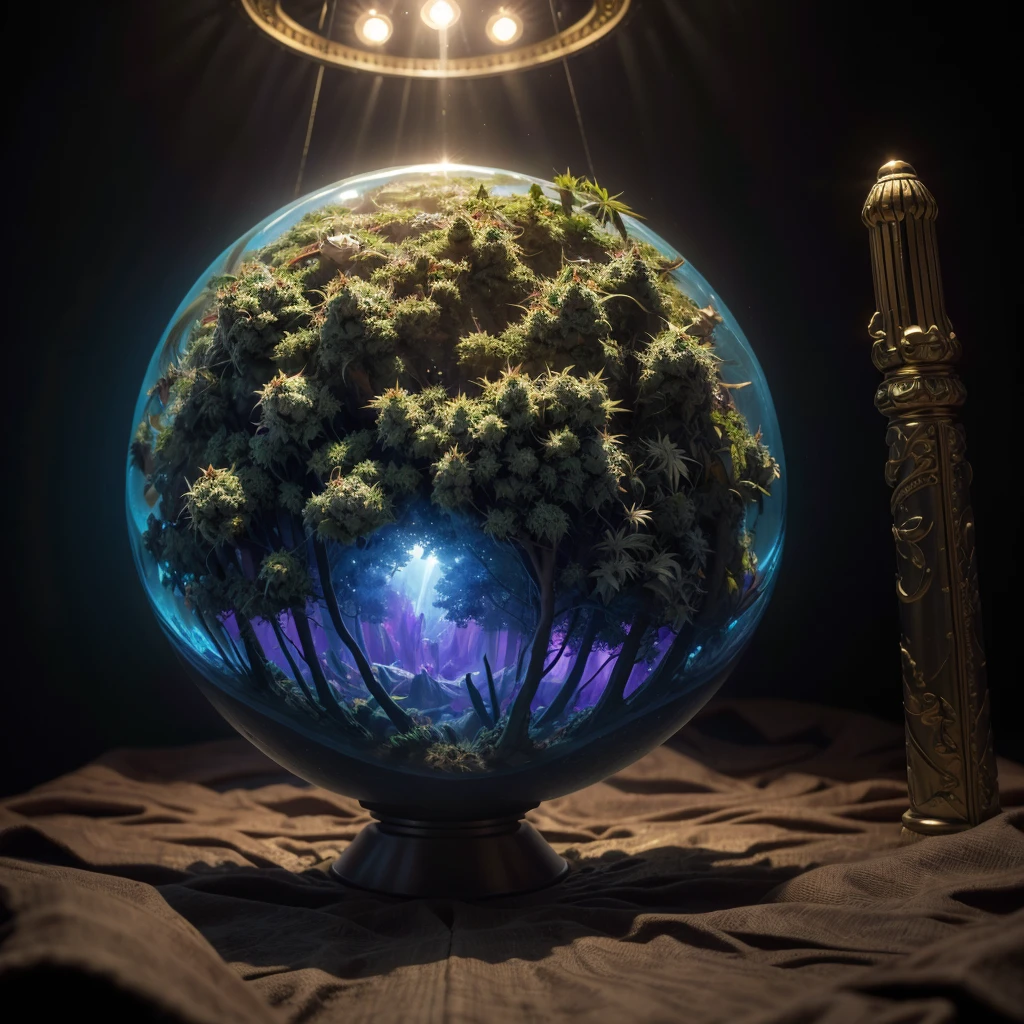 A planet-sized cannabis joint, ultra-detailed, photorealistic, 8K, hdr, studio lighting, physically-based rendering, vibrant colors, cinematic composition, dramatic lighting, intricate details, realistic textures, depth of field, moody atmosphere, surreal, ethereal, fantastical, dreamlike, mystical, psychedelic, abstract, conceptual, minimalist, avant-garde