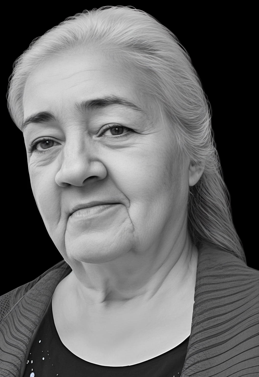 RAW photo, a portrait photo of 65 y.o woman, натуральные пышные волосы, natural skin, 8k uhd, high quality, film grain, Fujifilm XT3, 