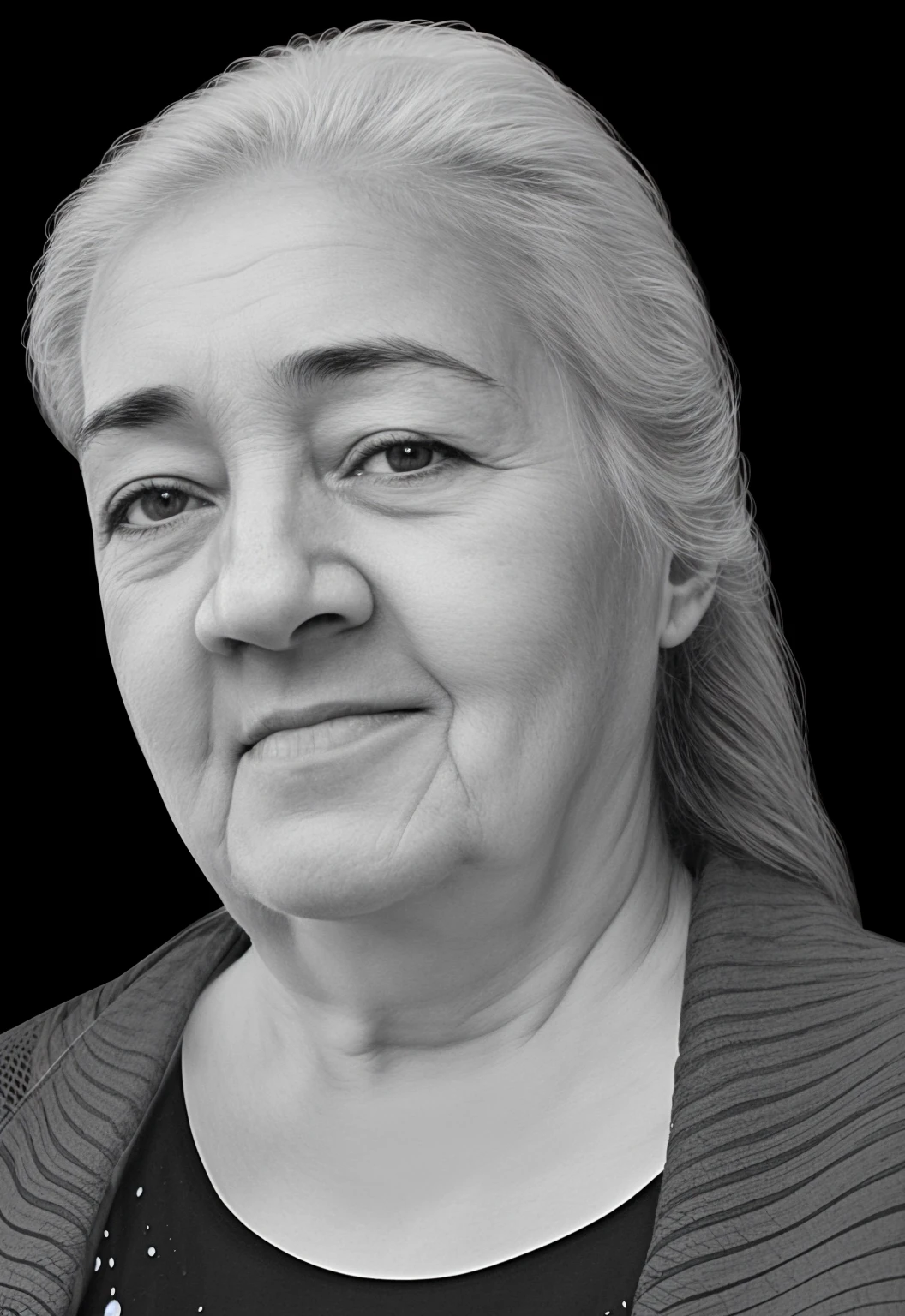 RAW photo, a portrait photo of 65 y.o woman, натуральные пышные волосы, natural skin, 8k uhd, high quality, film grain, Fujifilm XT3,