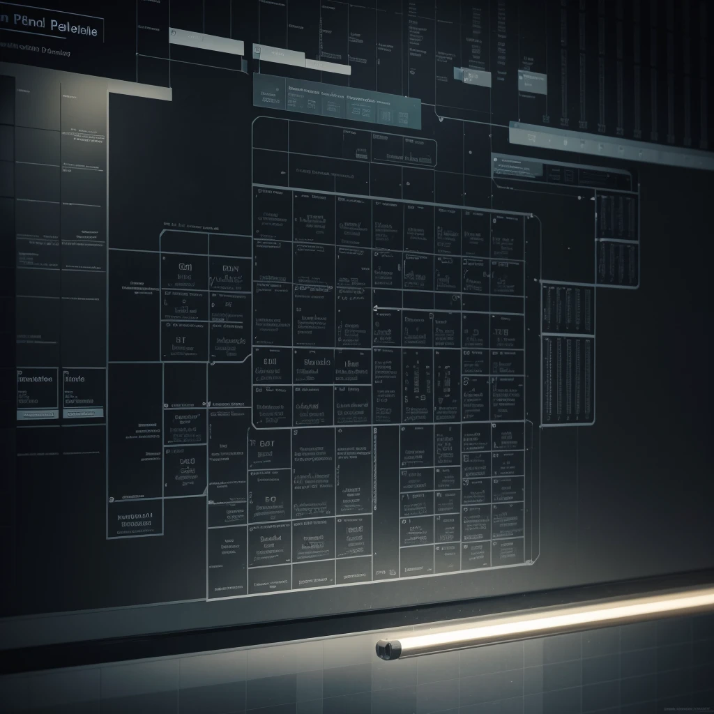create a periodic table without text or information about the chemical elements, just the outline, following the same modern design and with the same background that you are already using