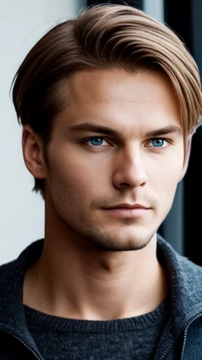 A beautiful Finnish man focus on the face