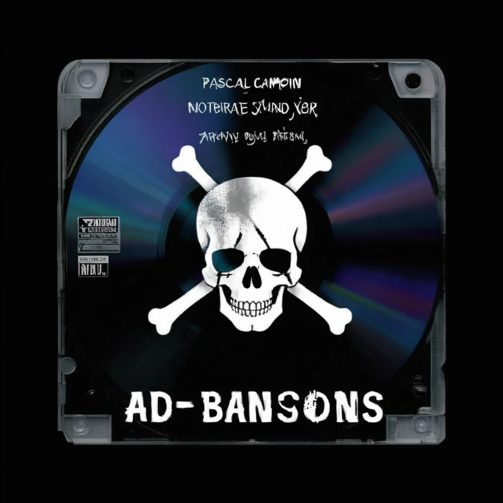 product photo cd, cover art by Pascal Campion, title text "BAD SONGS", pirate skull and crossed bones,