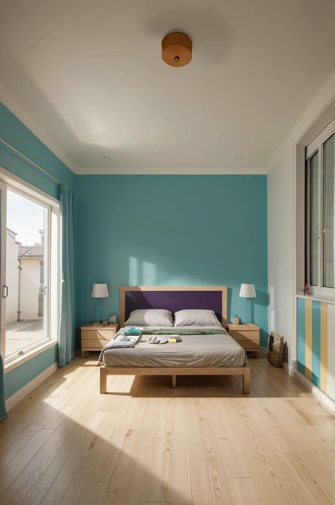 Make architectural plans for this room, a color, in measurements with meters