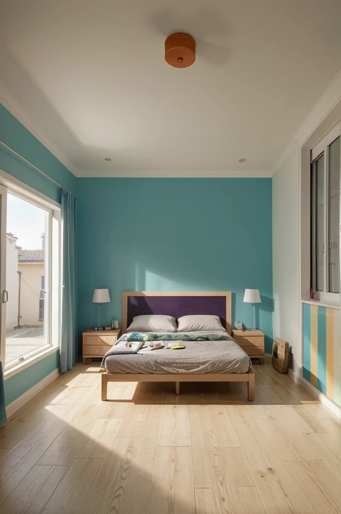 Make architectural plans for this room, a color, in measurements with meters