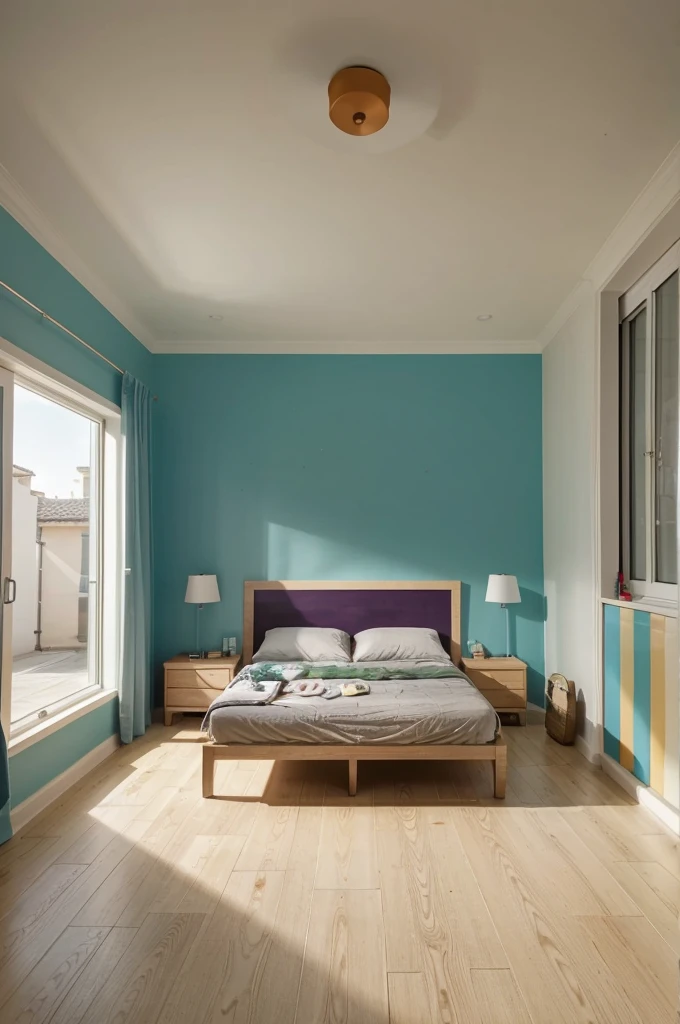 Make architectural plans for this room, a color, in measurements with meters