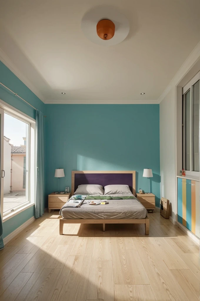 Make architectural plans for this room, a color, in measurements with meters, to drawing