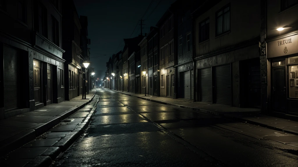 Dark Street, scary, with nothing and no one