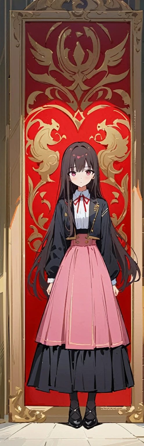 (work of art, best qualityer:1.2), 1 girl, standing alone,standing_to divide,
yuuki mikan, long hair,blackw无袖短背心,pink skirt,blackw