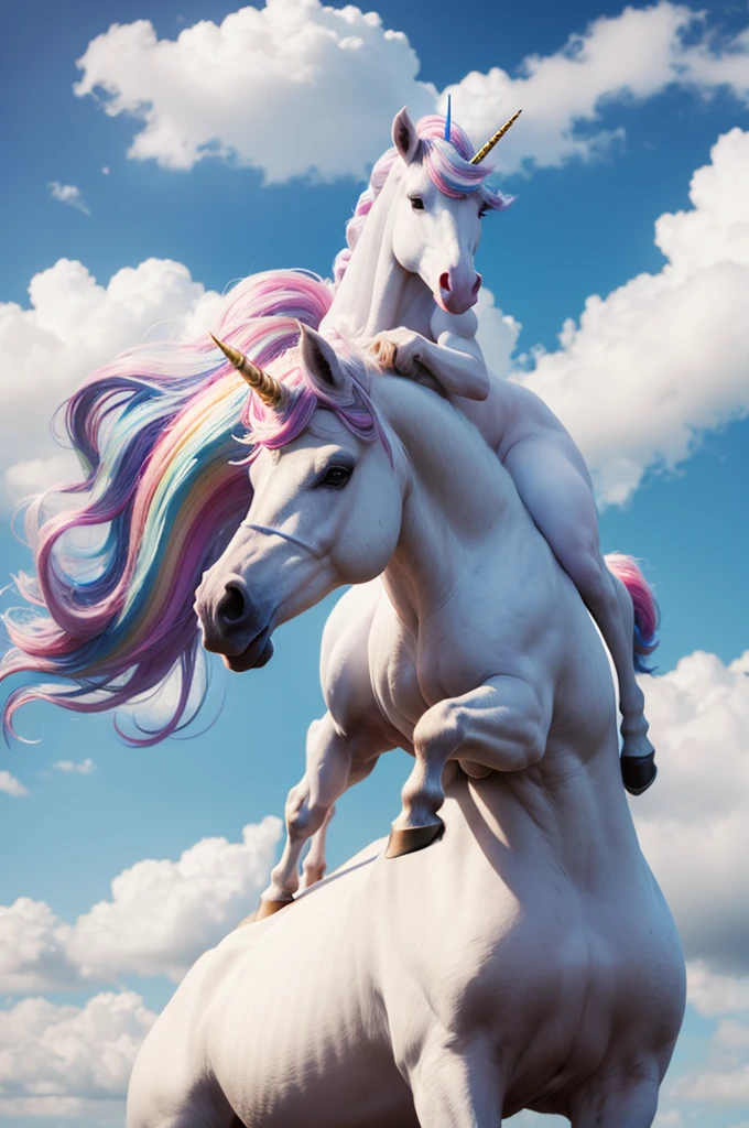 on top of a unicorn