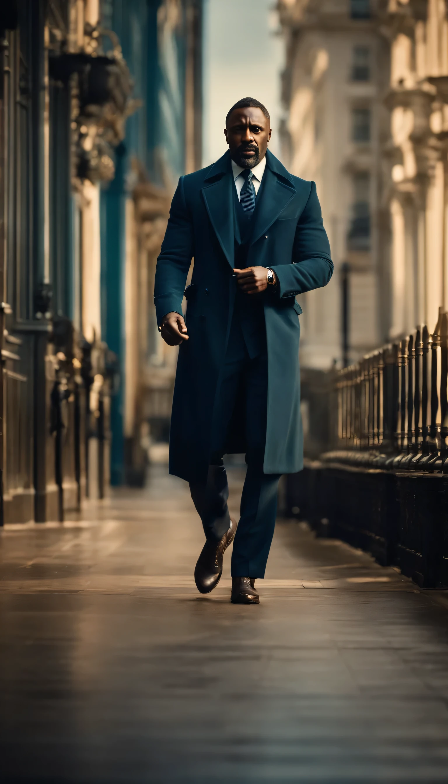 A wealthy business named (younger Idris Elba)
offered Lena (younger Angelina Jolie) a job with a six-figure salary, office neat rich environment,
8k epic-realistic imagery, blue scenery like a movie scene, old american setting, inspired by blade runner movie scene, blue tone