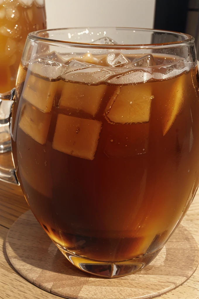 Iced tea logo in a 2-sided cup