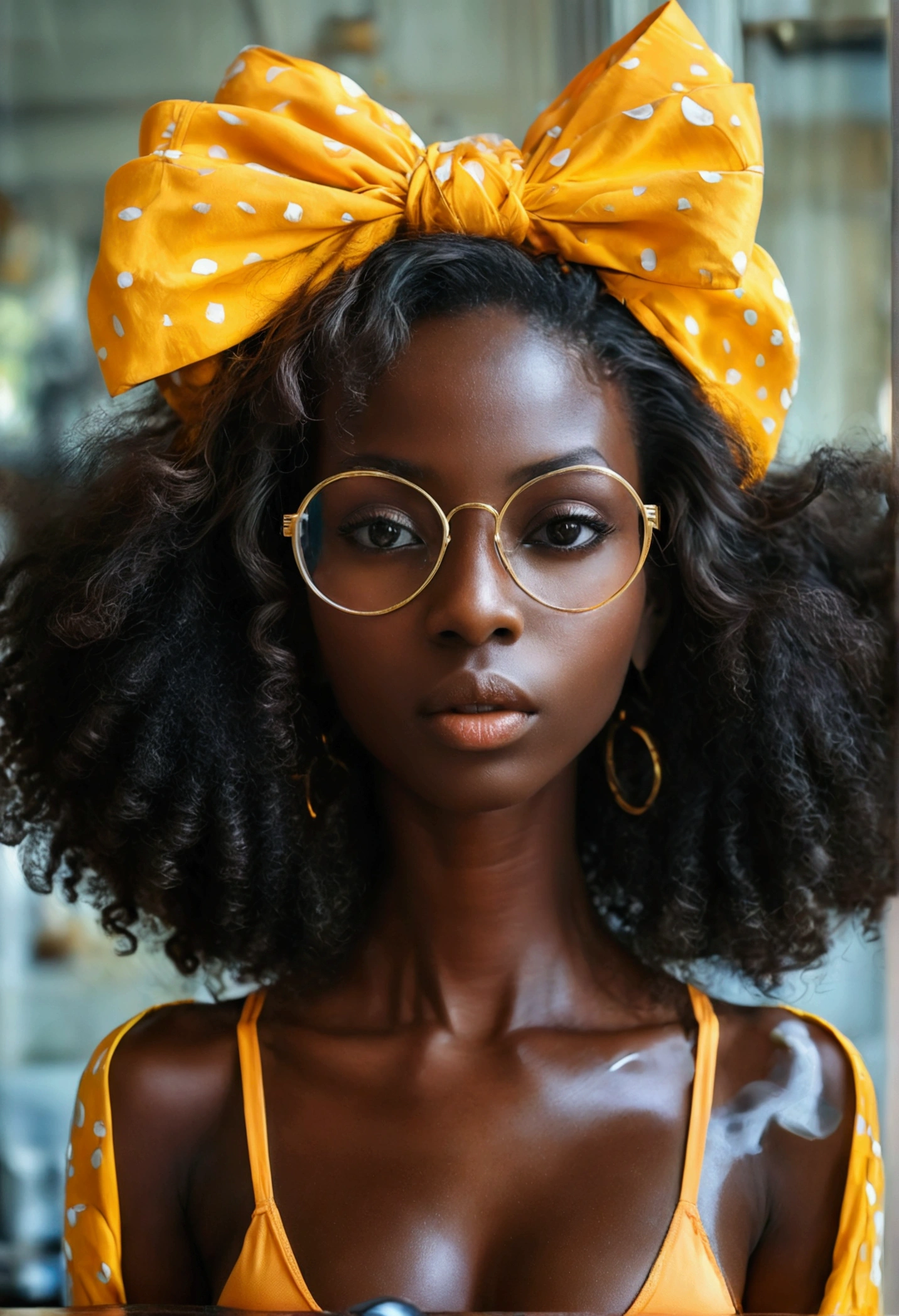 ((Dark African peau, Very deep ebony peau)), ((Sa beauté est indéniable)), ((joli visage excité)), ((Yeux parfaits hyper détaillés,)), ((Sortie linguistique)), ((séduisant)), Sexy, ((barboteuses de yoga)), ((Queue de cheval afro avec de longs cheveux bouclés africains,)), ((peau)), ((debout, Tout le corps, vue de face)), ((touching her own legs in a Sexy pose)), ((Bureau, debout, , coin café, matin, les gens en arrière-plan)), cgi de mise au point nette, photoréaliste, détail élevé, réaliste, chef-d'œuvre, Absurde, meilleure qualité, hdr, haute qualité, Haute définition, extrêmement détaillé, Fond d'écran 8k, Détails complexes, 8k euh, Full HD, (photo réaliste:1.2), contraste, éclairage intense, cinématique d'éclairage, Éclairage naturel, matin light, hiver, Éclairage global, Rire aux éclats, Femmes africaines, Female Sexy, La Haye