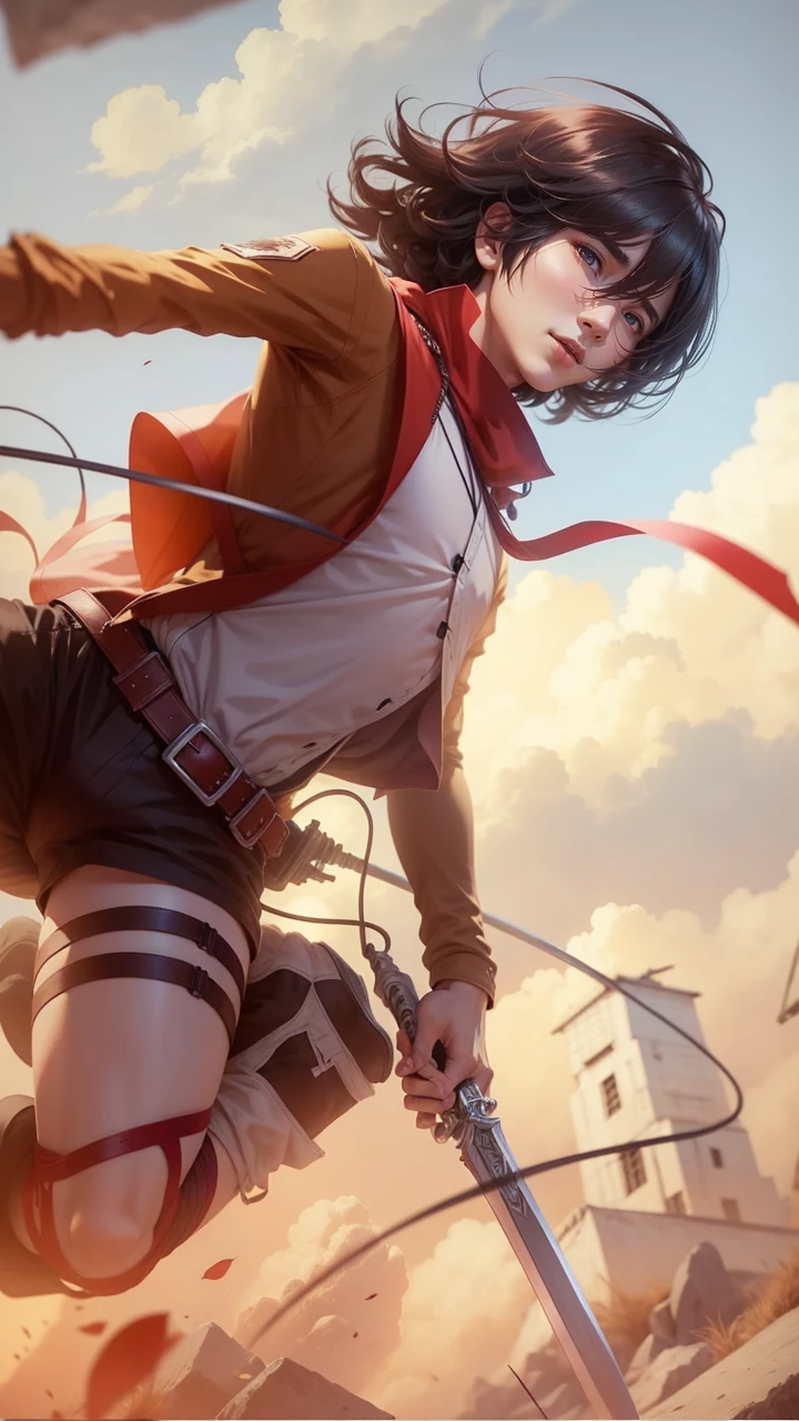 Anime,1 man, boy Korea, heandsome , 8k quality, lighting, Holding a weapon
