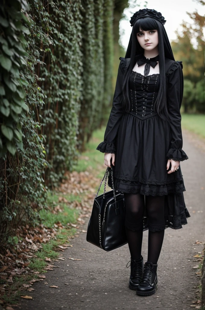 18 and a half year old Gothic girl with normal clothes