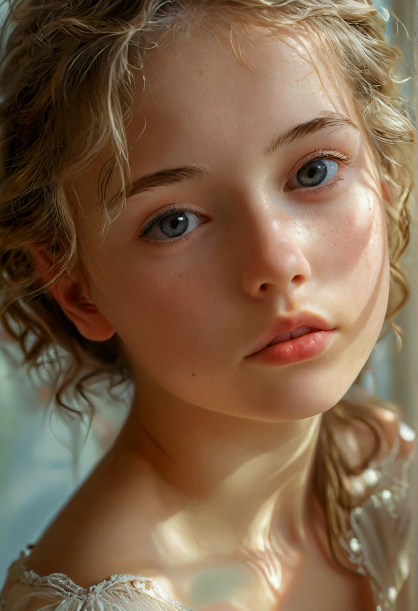 photorealistic, nude 18 year old female, flat-chest, small-breast, wide angle, candid, sexy