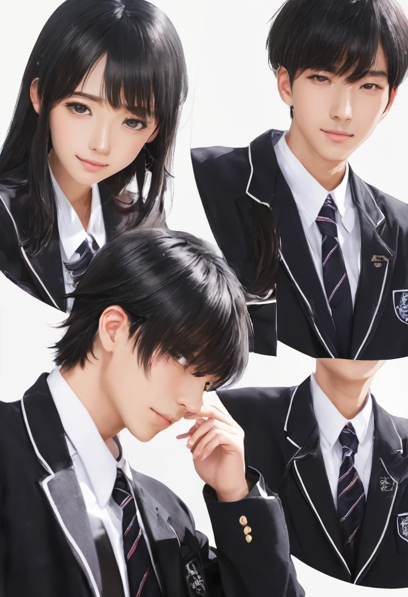 Handsome　boyfriend　Have a girlfriend　male子高生　high school student　uniform　male　Black　黒uniform　Half-Japanese　Overseas Face　model　ブランドmodel