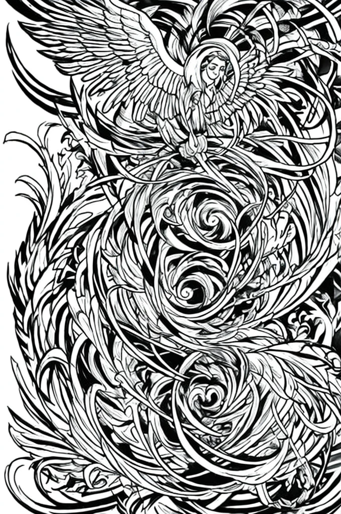 black and white tattoo design of an hourglass with wings on it. 
