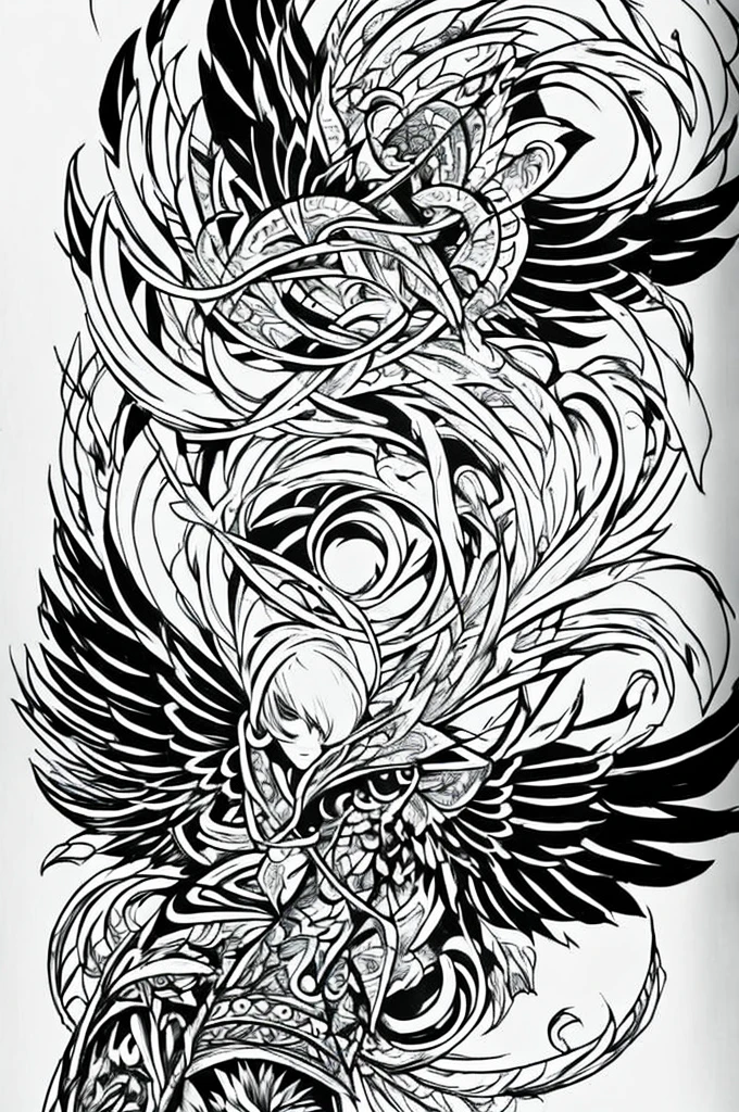 black and white tattoo design of an hourglass with wings on it.