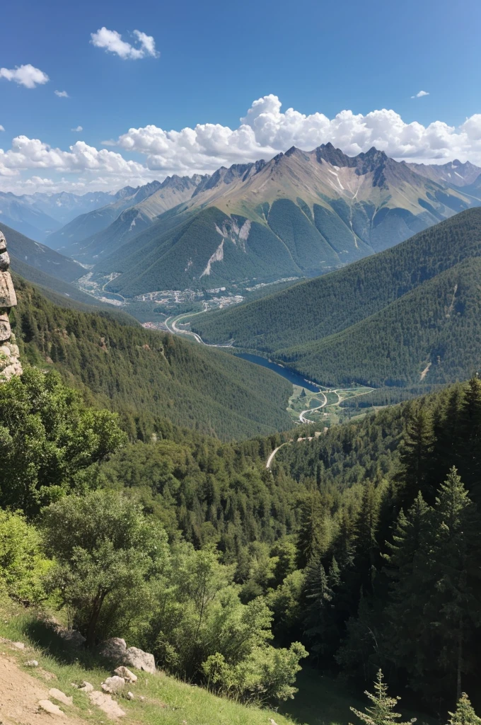 View from a hill deep in the mountains