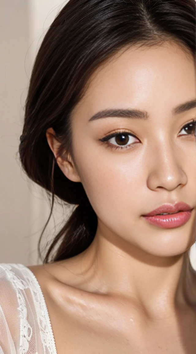 Dark brown hair、Light brown eyes、Japanese actress face、 Lady、I'Iは彼とIが好きです'I'Iは40歳くらいです.、(Intricate details:1.2)、(Which is the top???:1.4)、 (Ultra-high resolution:1.2)、Ultra-high resolution、(Finely tuned)、(Detailed facial features)、Hmph、8K resolution、D cup size breasts、Long Hair、ロサンゼルス Shade Awning サン&Shade Awning、Terrace Cafe、Cafe tables lined up、Cafe chair、relax、、,Full body photo、Head to toe shot、Beautiful feet、White camisole、mini skirt、Blackpink Jenny I took this photo with the image of、Beautiful feet、she, Fashion Hub, Attention to detail, Very detailed, Realistic, Hourglass Shaped Body, Obscene pose,Leaning against a wall、Please lift your chin a little.....、Poses that make you feel weak、Are crying、Deep sorrow、My eyes and cheeks are wet with tears、A cafe surrounded by white flowers、Very sandals、Place your elbows on the table、Place your chin on your hand、Sun and Shadow、