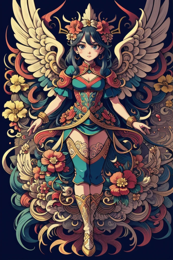 (masterpiece, top quality, best quality, official art, beautiful and aesthetic:1.2), a stunning art, abstract, flowery, centered, intricate, highly detailed, breathtaking beauty, precise line art, vibrant, comprehensive, cinematic, deep shadows, an hourglass with wings on it