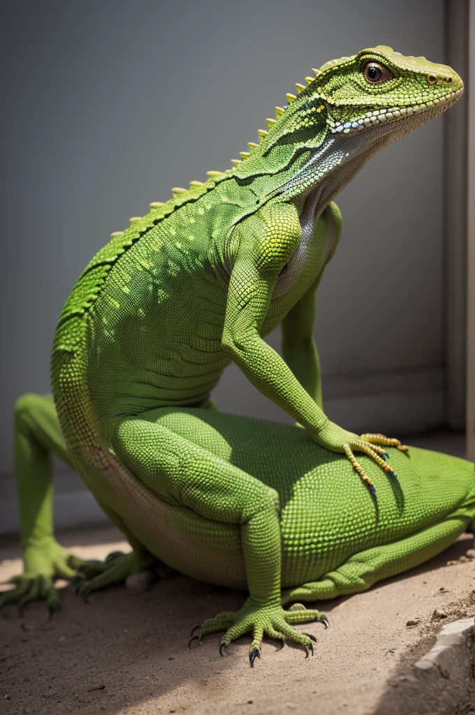 Make a human with a lizard body