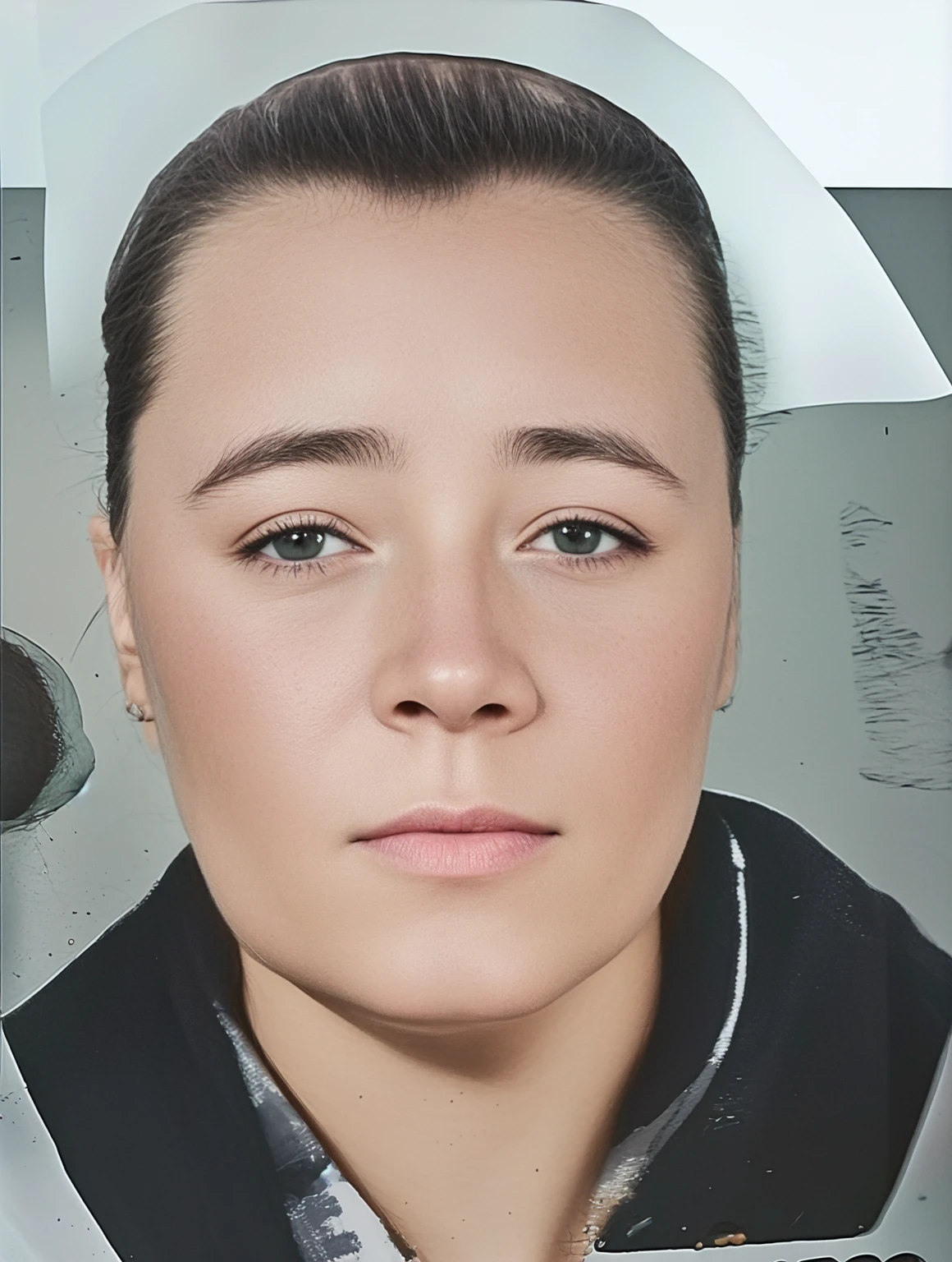 RAW photo, a portrait photo of 35 y.o woman, естественные волосы зачесанные назад, natural skin, 8k uhd, high quality, film grain, Fujifilm XT3,