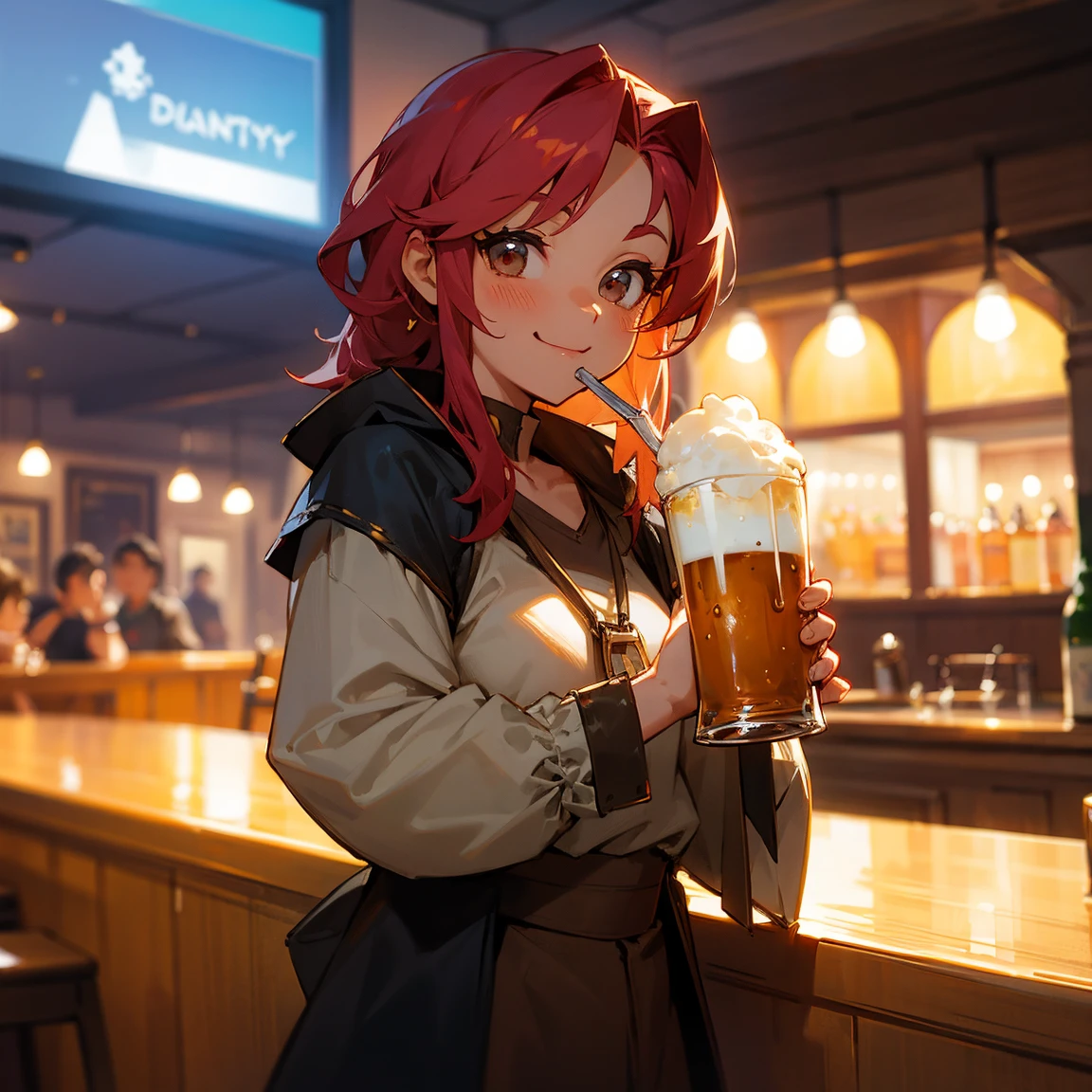 Fantasy, Friendly off duty guard, enjoying a pint.