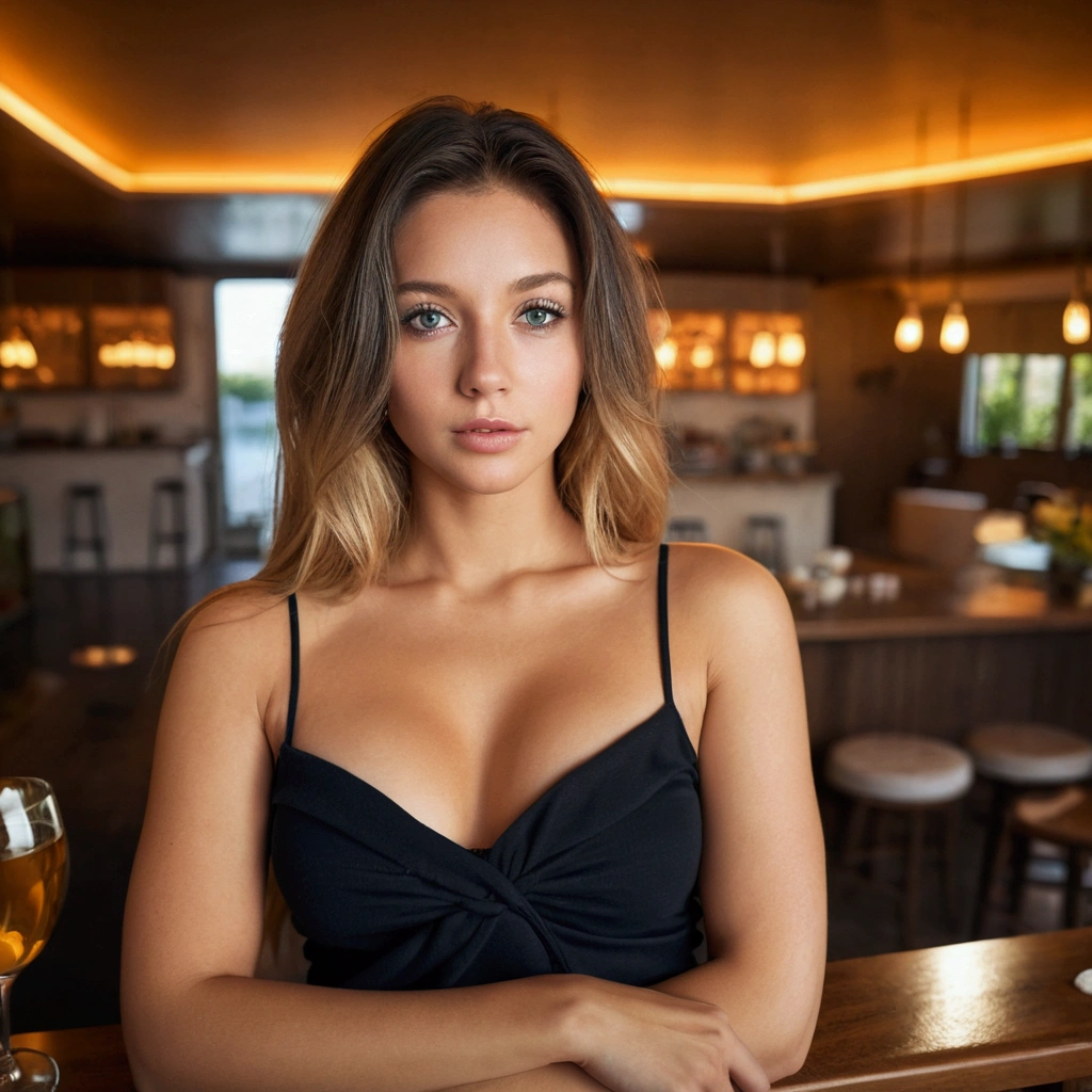1womanl, marvelous, long hair with ponytail, white sweatchemise oversized, oversized_chemise, sweatshirt, sun in your garden, ((From  above, fish eye, wide-angle shot)), (photorrealistic:1.2), (ultrarealistic:1.3) , (very detailled:1.1), ((work of art))
