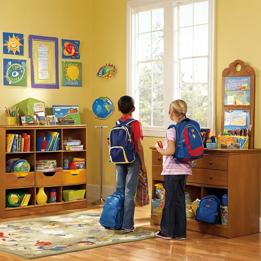 Preparing for Back to School

"Describe the morning atmosphere as children get ready to go back to school after a long holiday. Include details about their feelings, what they bring, and how their parents help them."