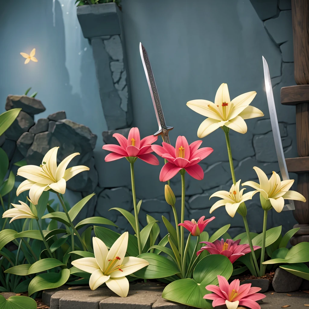 Sword and lily flower 