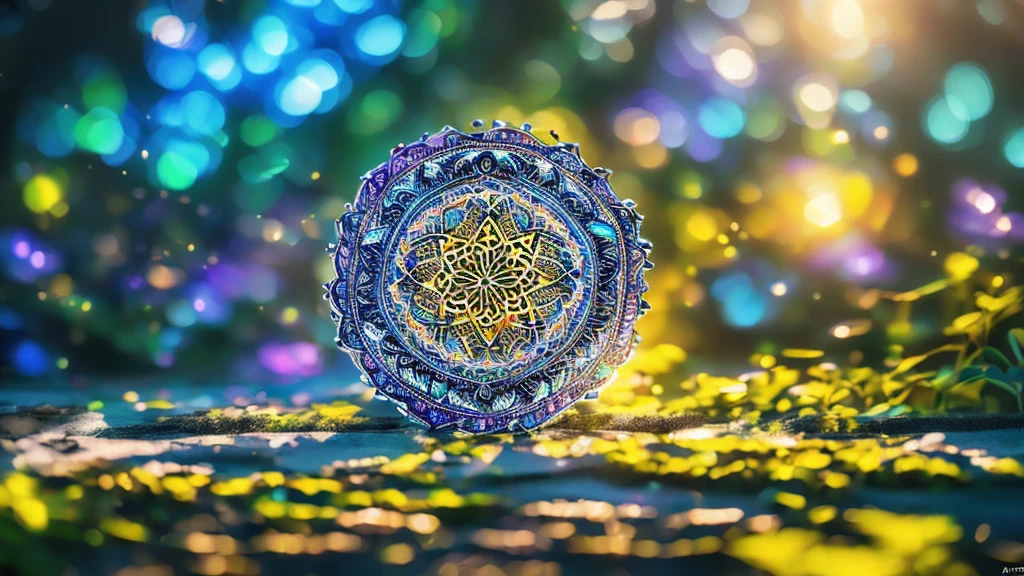 a stunning detailed mandala, beautiful detailed blue and purple and orange elements, intricate nature symbols, vibrant colors, black background, masterpiece, ultra-detailed, realistic, photorealistic, physically-based rendering, extreme detail description, professional, vivid colors