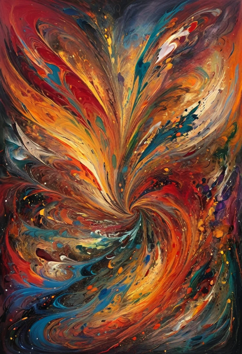 abstract expressionism, Jungian archetypal energies emerge in the disrupted subconscious, Turbulence, Raw Power, Ancient wisdom, 8K, masterpiece, Award-winning art
